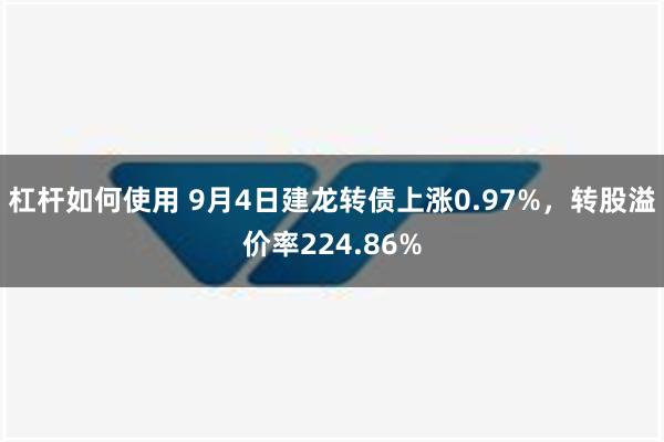 杠杆如何使用 9月4日建龙转债上涨0.97%，转股溢价率224.86%