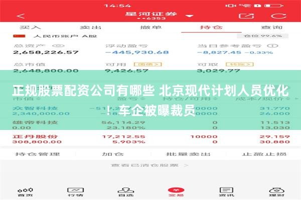正规股票配资公司有哪些 北京现代计划人员优化！车企被曝裁员