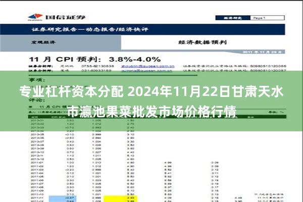 专业杠杆资本分配 2024年11月22日甘肃天水市瀛池果菜批发市场价格行情